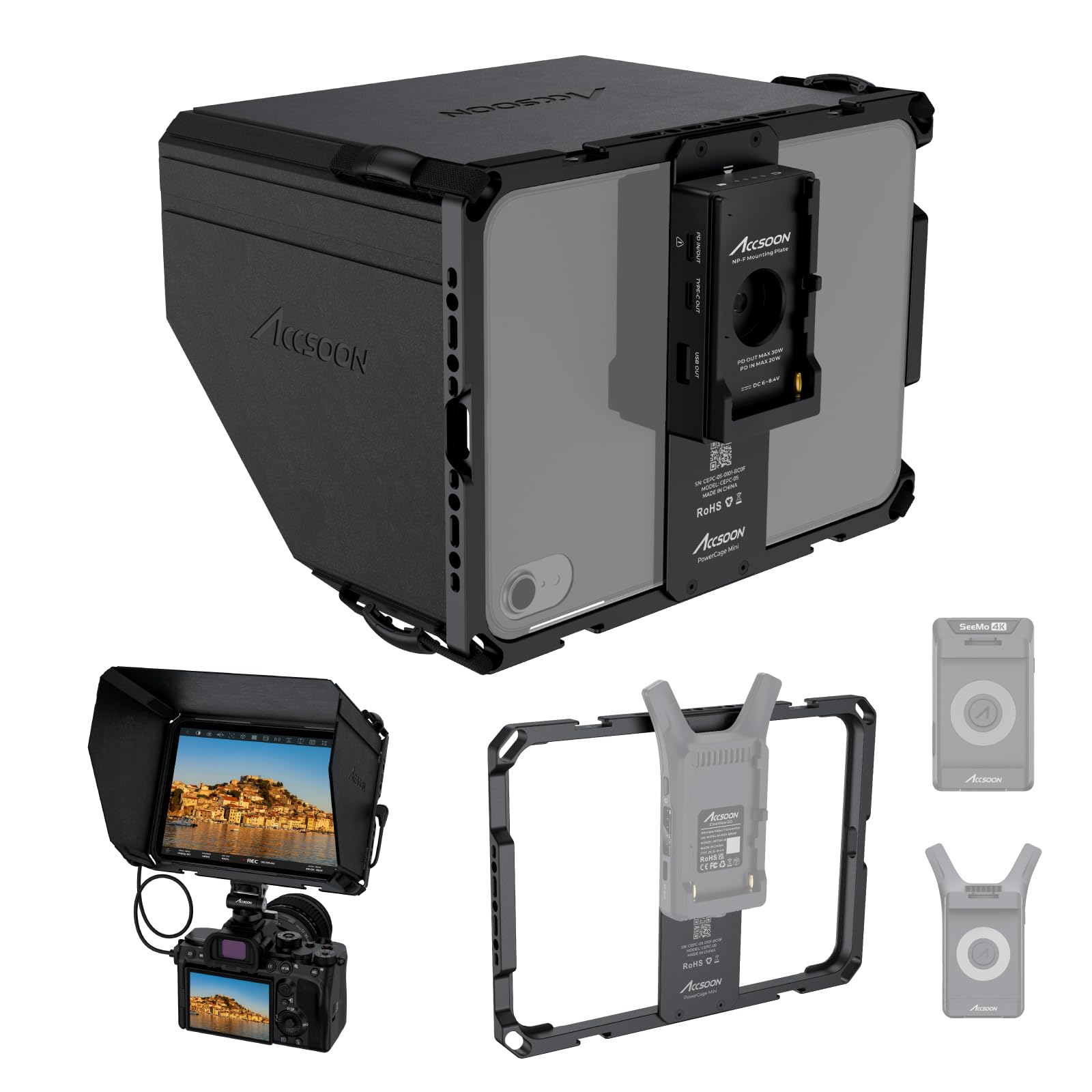 Accsoon PowerCage Mini Cage iPad Mini 6 A17 Pro 8,3 pouces NP-F