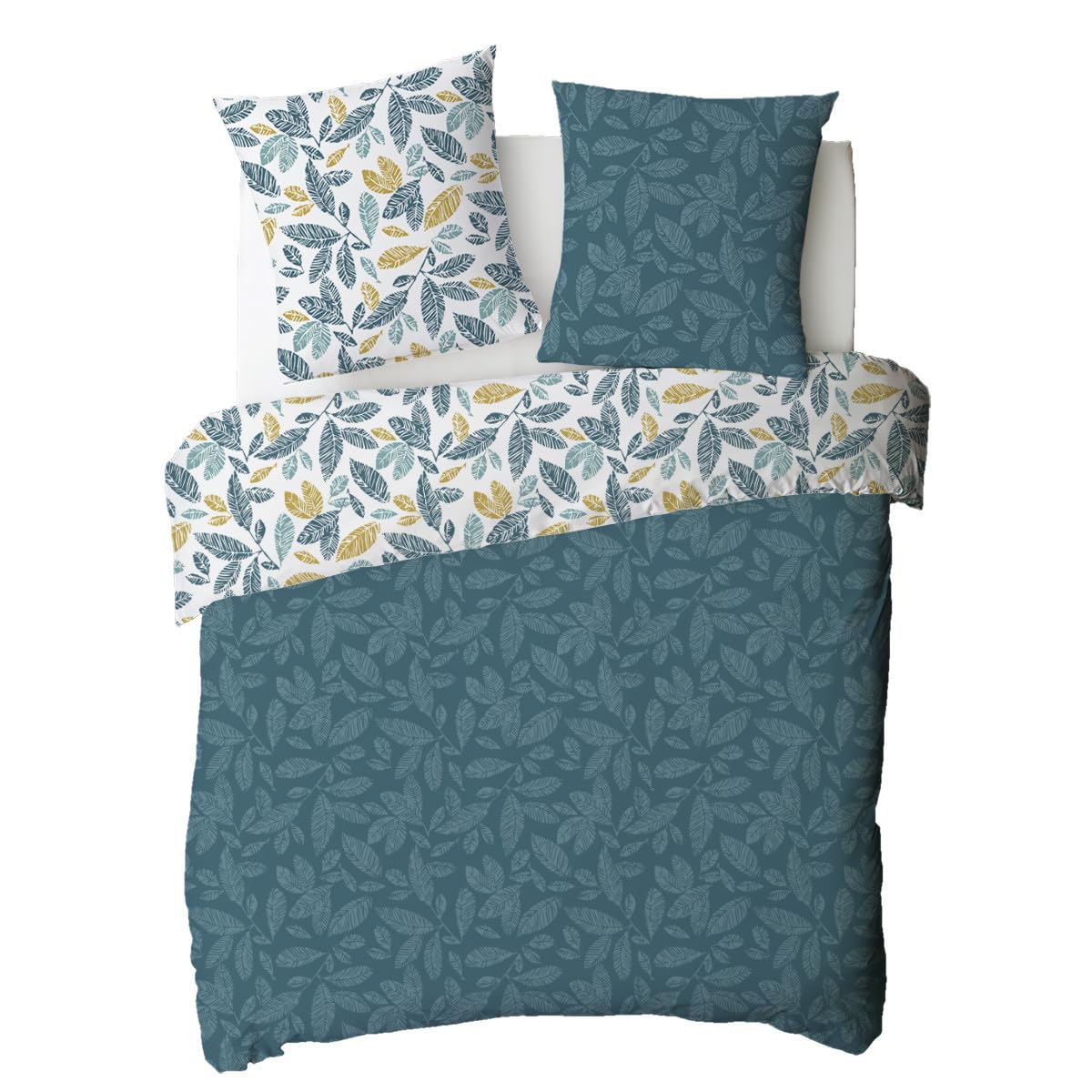 LEVASSEUR Natou parure de lit coton bleu 240x220cm 3 pieces