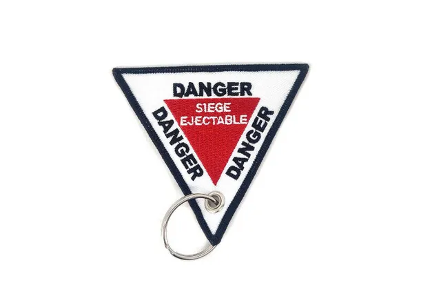 Porte-clés Danger Siège Ejectable tissu triangulaire