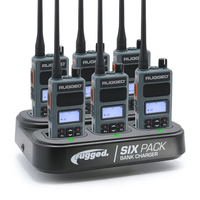 Rugged Air GMR5 radio GMRS portable gris lot 6 + chargeur