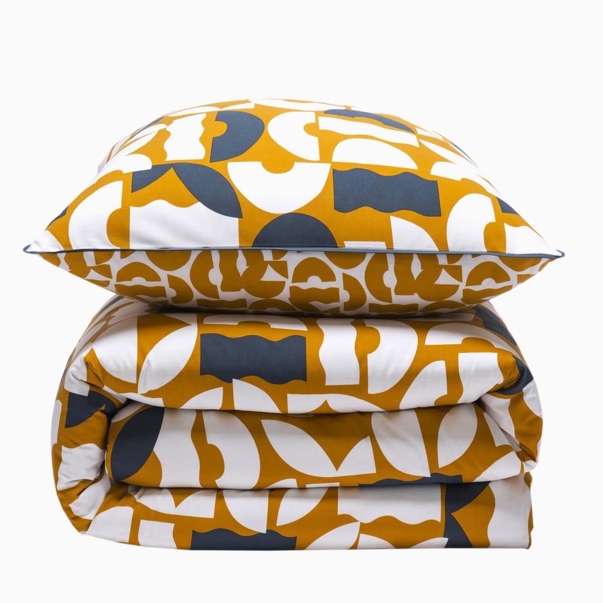 LEVASSEUR Fidji parure de lit coton jaune curry 240x220 cm