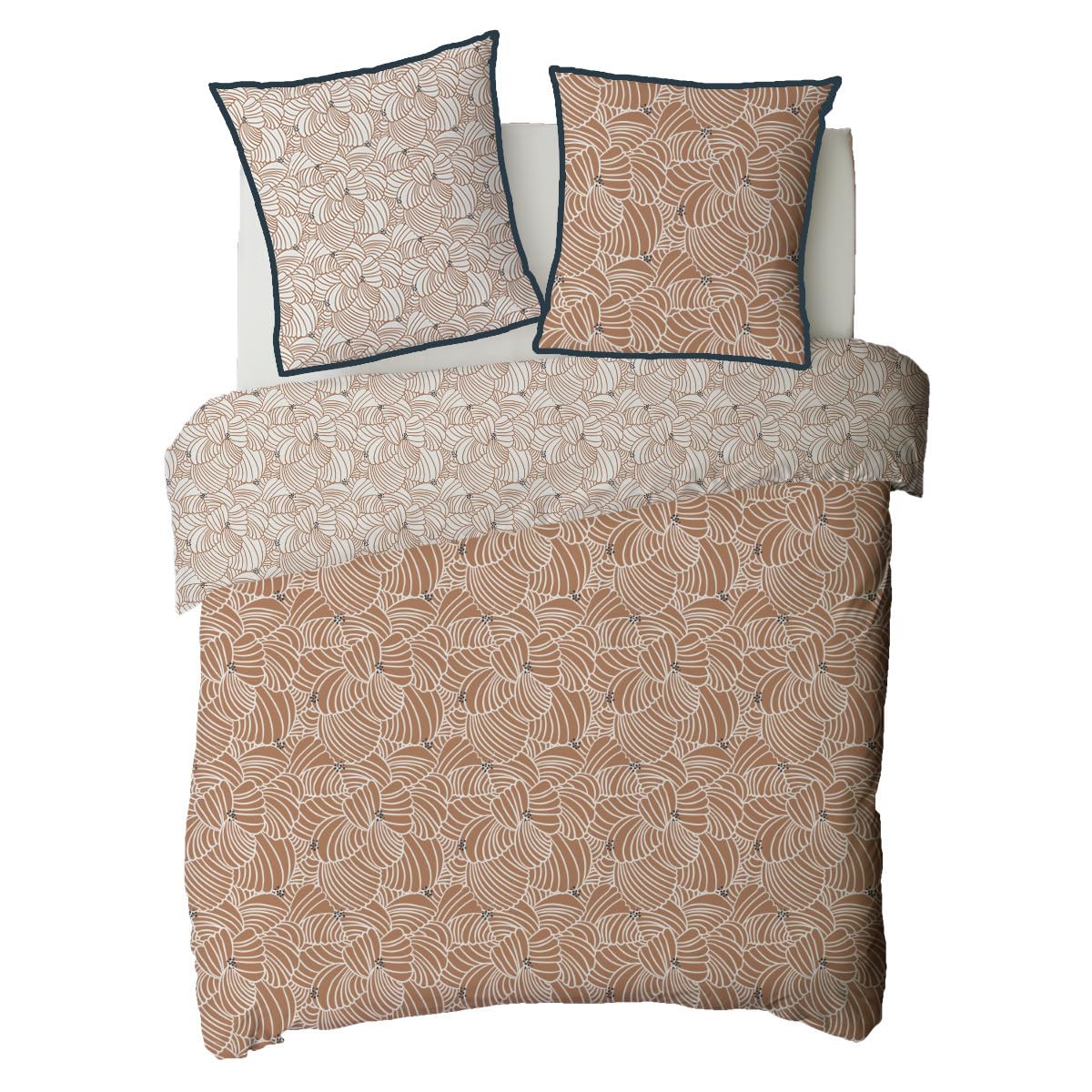 LEVASSEUR Mimosa parure de lit coton caramel 240x220