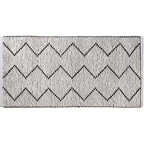 Levasseur Zig Zag tapis de bain 50x80 cm blanc polycoton