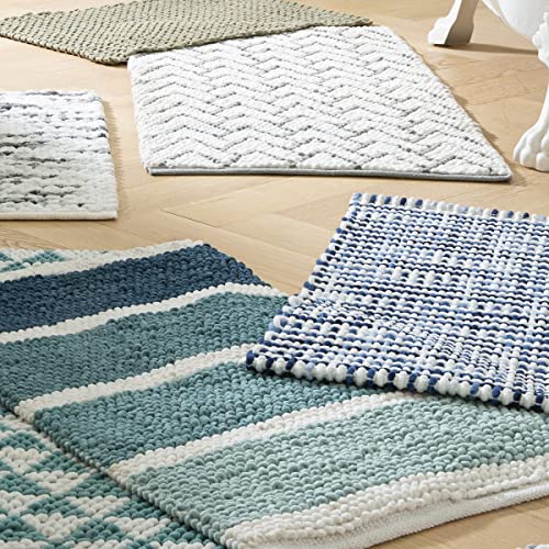 LEVASSEUR tapis de bain polycoton quadrillé 50x80 cm