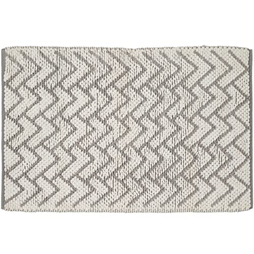 Levasseur Chevron Tapis de bain 50x80cm écru polycoton