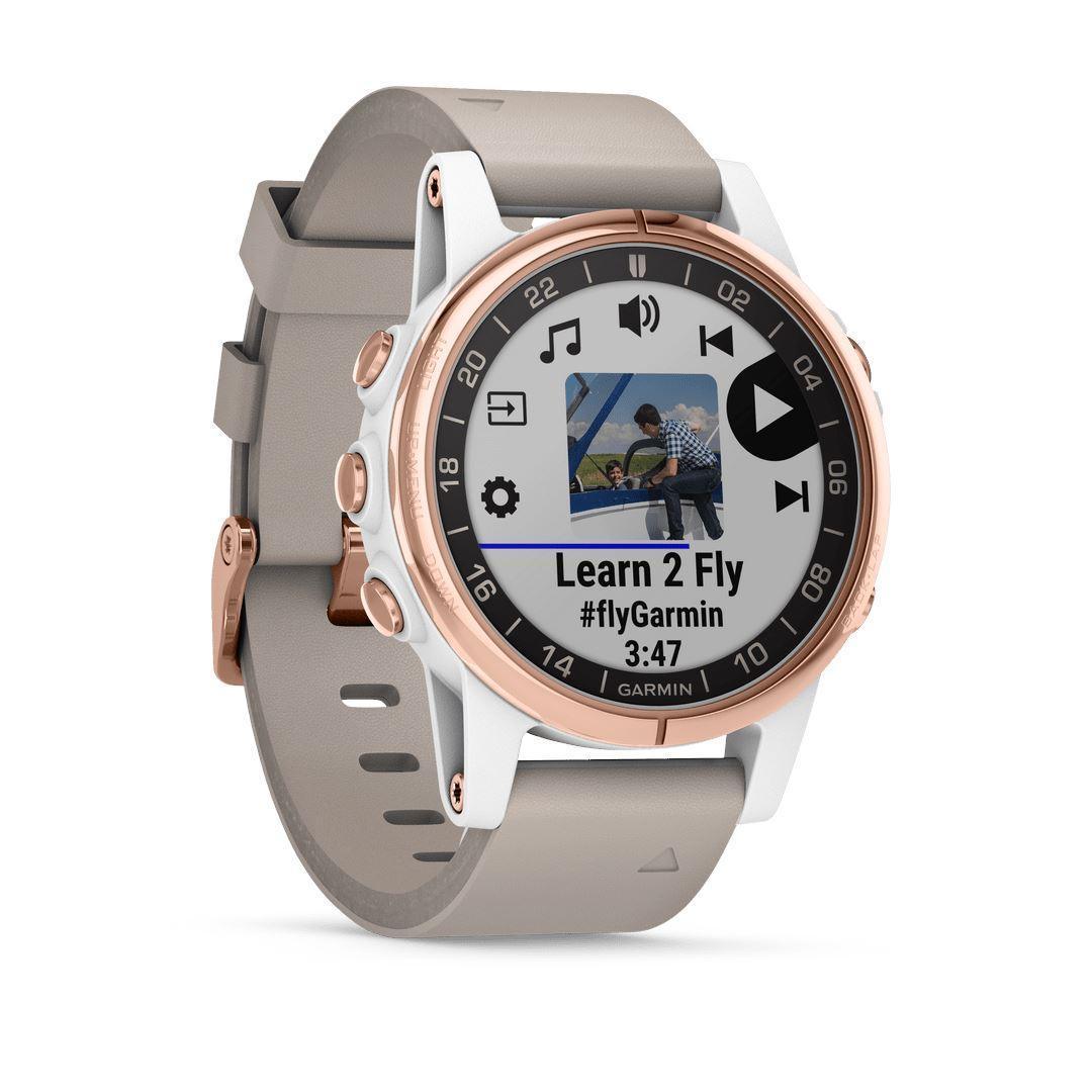 Garmin D2 Delta S montre aviateur GPS cuir beige 42 mm