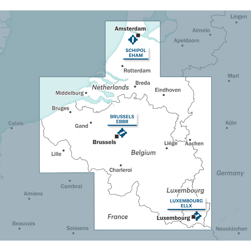 Editerra Air Million Belgique 2026 carte aéro 1/250 000