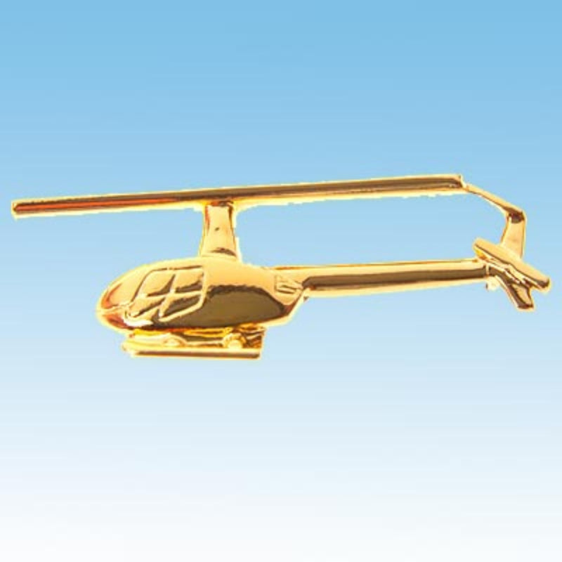 Pin's hélicoptère R44 Robinson doré or fin 2,5 cm
