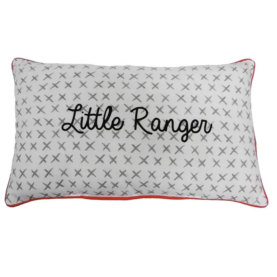Future Home Coussin Coton Little Ranger Blanc Texte 30x50cm