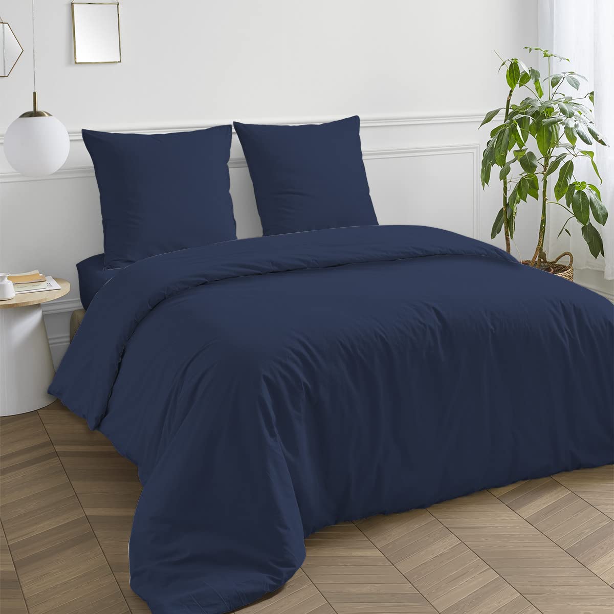 LEVASSEUR Linge de lit housse couette coton bleu 200x200cm