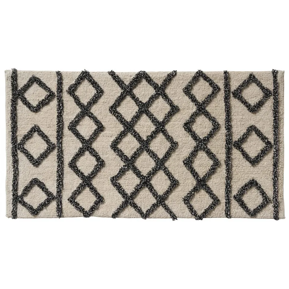 LEVASSEUR Izza tapis de bain géométrique noir 60x120cm