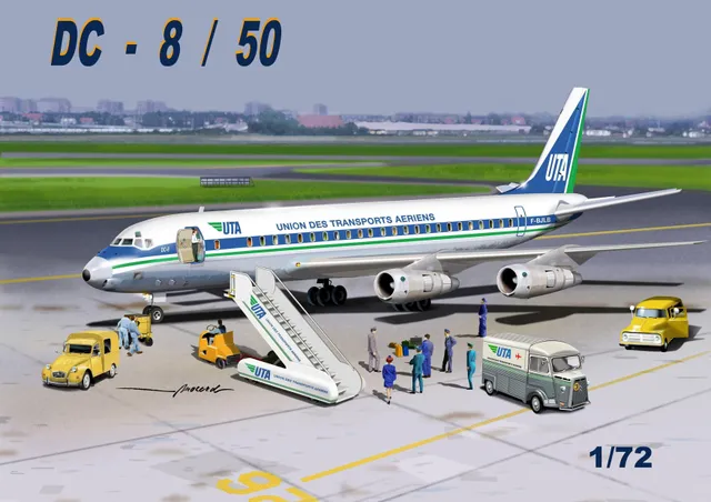 Douglas DC-8-50 UTA maquette plastique 1/72 à construire