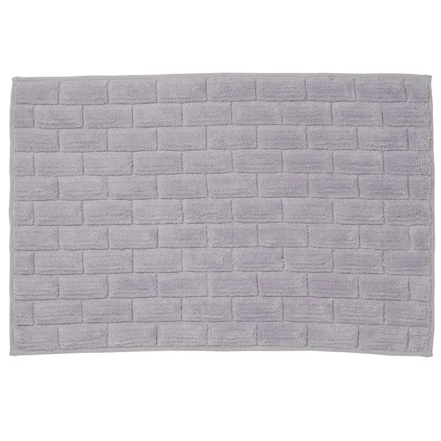 Levasseur Brick Tapis Bain Coton Gris 50x80 cm Tufté
