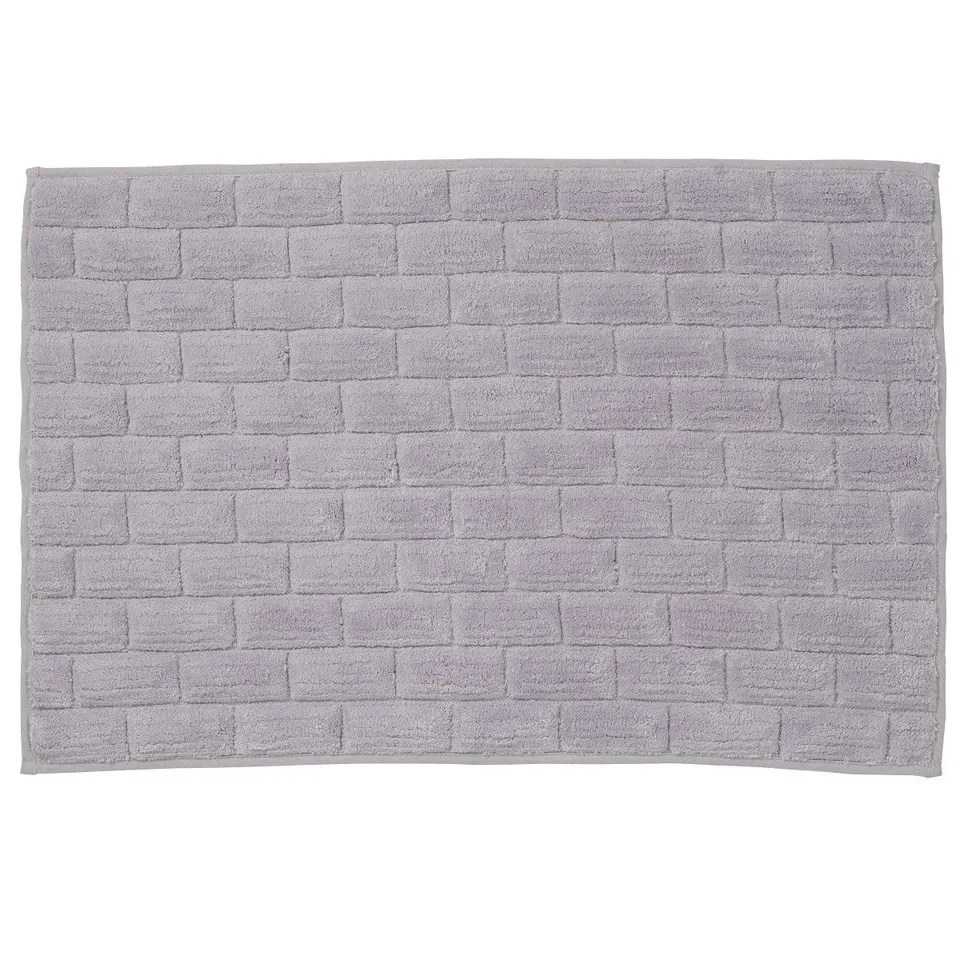 Levasseur Brick Tapis Bain Coton Gris 50x80 cm Tufté