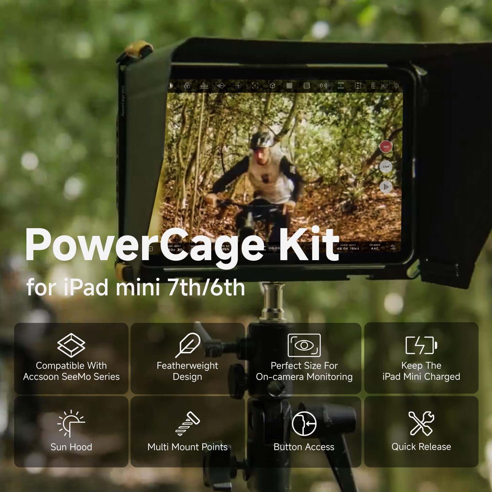 Accsoon PowerCage Mini Cage iPad Mini 6 A17 Pro 8,3 pouces NP-F