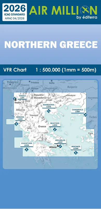 Editerra Air Million Grèce Nord Balkans 2026 carte 1/500 000