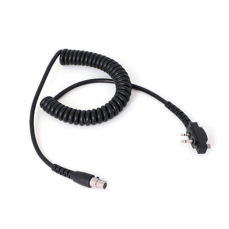 Rugged Air Icom Bolt On cordon casque headset spiralé