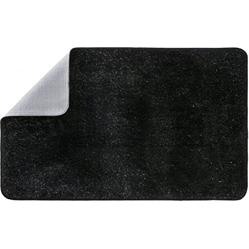 Levasseur Polynésie Tapis de Bain Noir Fils Dorés 50x80cm Antidérapant