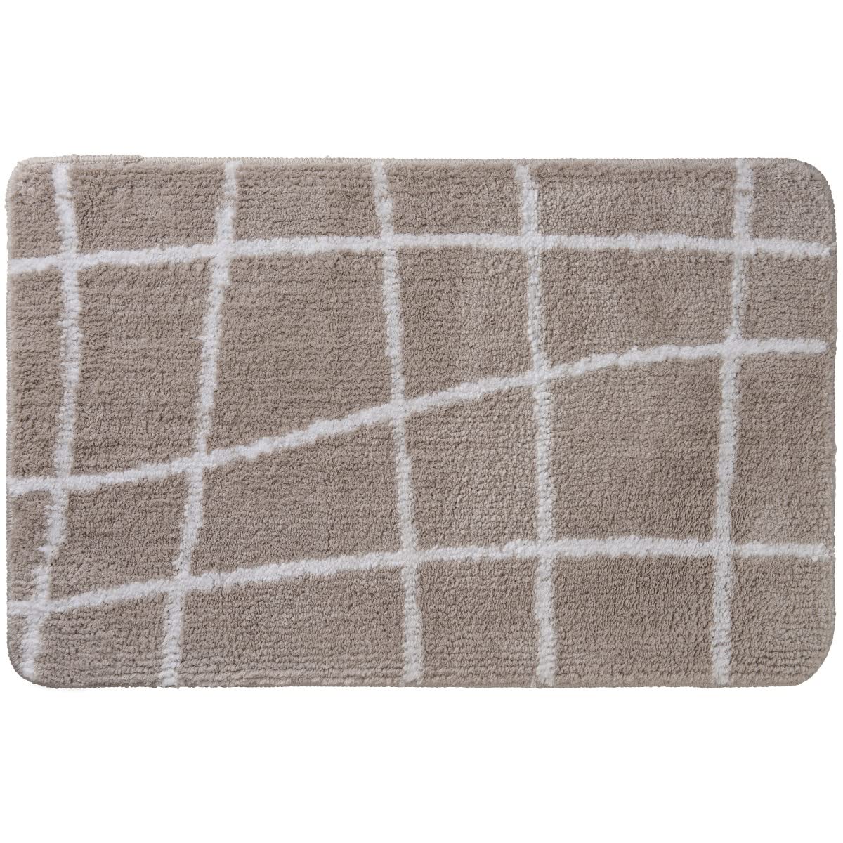 LEVASSEUR Salle de bain tapis de bain polyester 50x80cm taupe