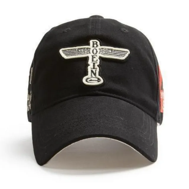 Boeing B17 casquette noire coton logo brodé