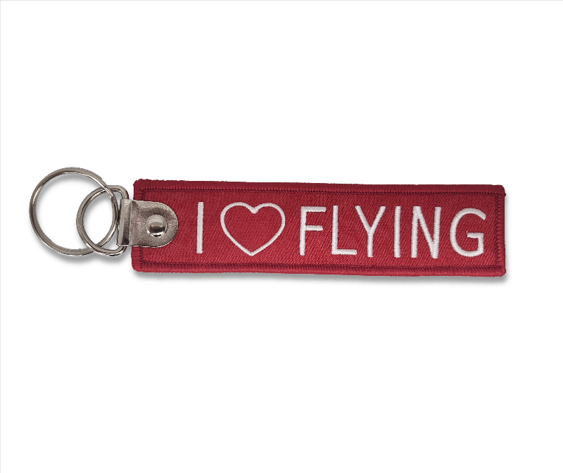 La Boutique du Pilote I Love Flying porte-clés flamme 13x3cm