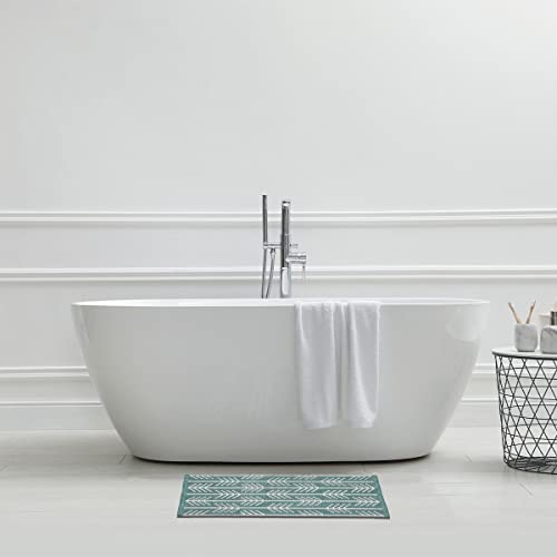 Levasseur tapis de bain coton tissé vert réversible 50x80cm