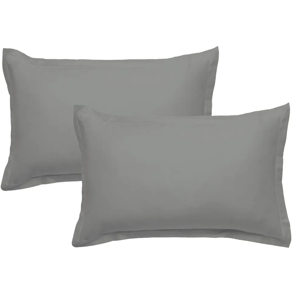 LEVASSEUR Linge de lit taie d’oreiller 50x70 gris lot 2 coton
