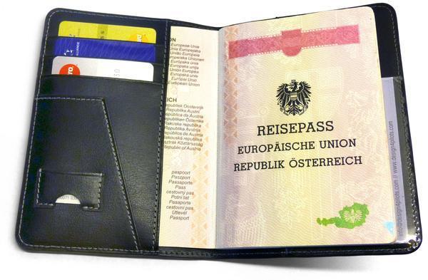 Design4Pilots coffret protège passeport + étiquette bagage cuir