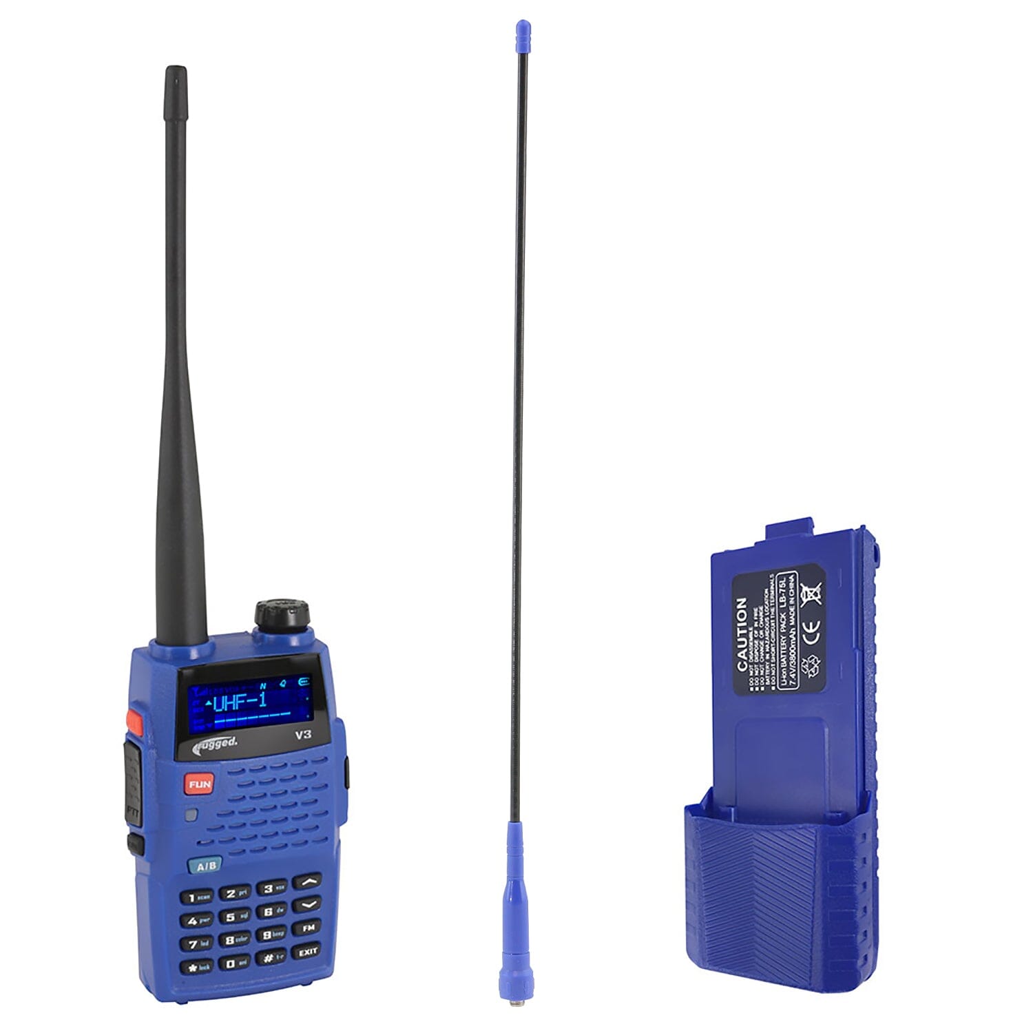 Rugged Air V3 talkie VHF/UHF bundle antenne + batterie XL