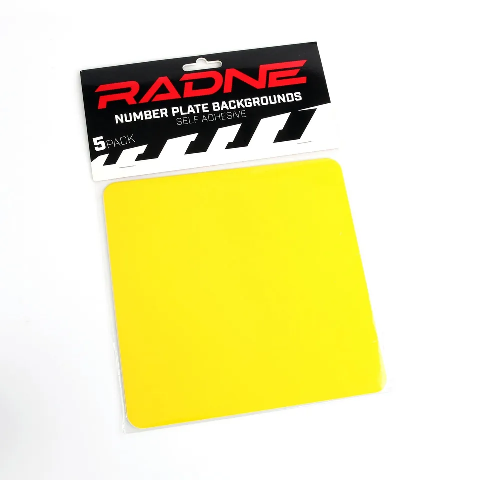 Radne Number Plate Plaque kart adhésive jaune 5 pièces