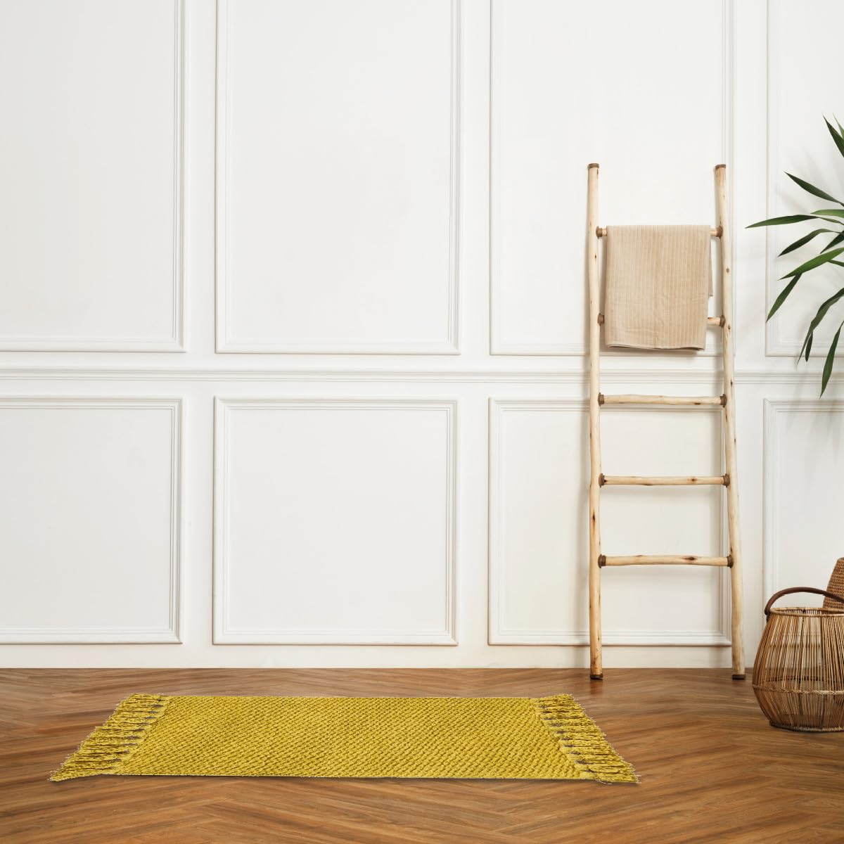 Levasseur Bolero tapis de bain chenille jaune moutarde 50x80cm