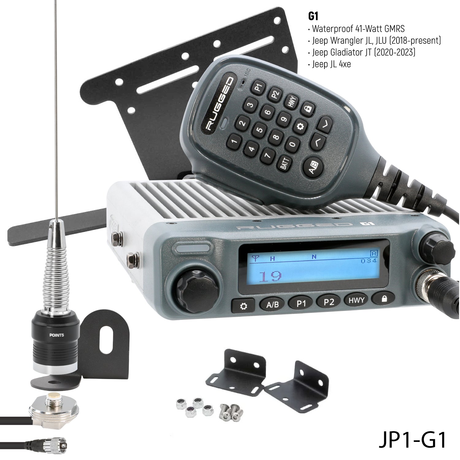 Rugged Air GMR25 kit radio GMRS mobile Jeep JL JT