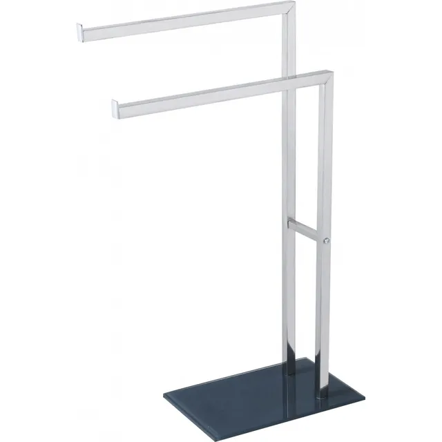 LEVASSEUR Porte-Serviettes Double sur Pied Gris Salle de Bain