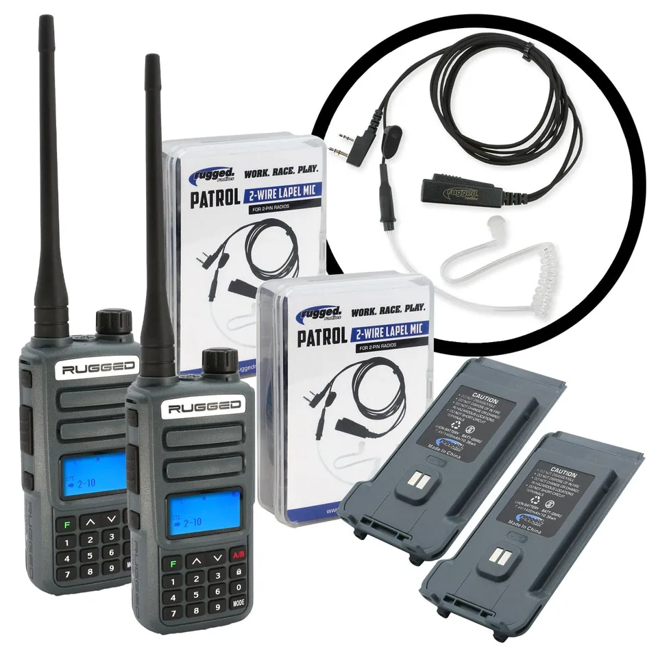 Rugged Air GMR2 Plus pack 2 talkies GMRS micro