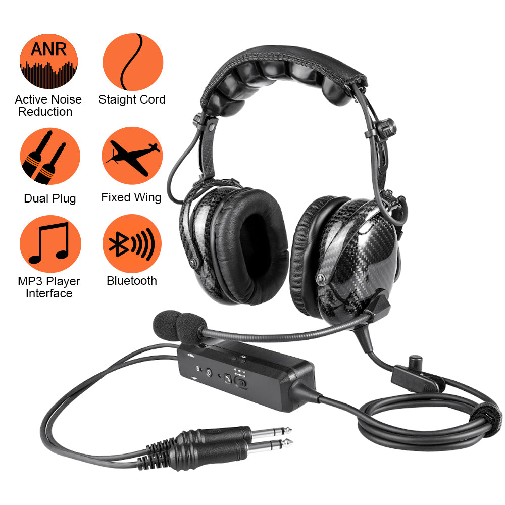R Spider Wireless Aviation Headset casque ANR carbone Bluetooth