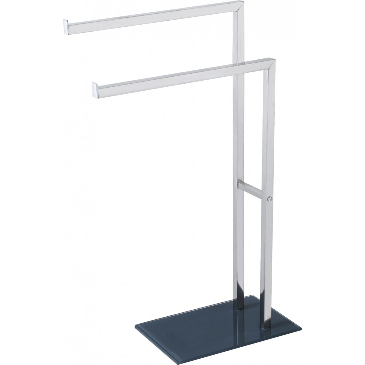 LEVASSEUR Porte-Serviettes Double sur Pied Gris Salle de Bain