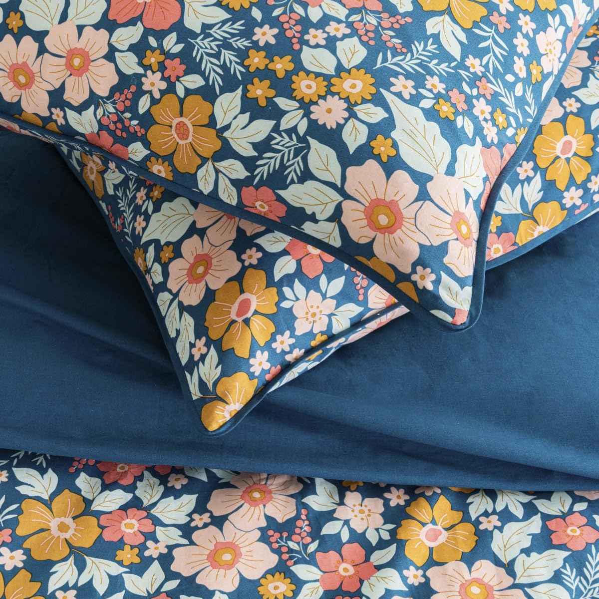 LEVASSEUR Ondine parure de lit coton bleu 240x220cm