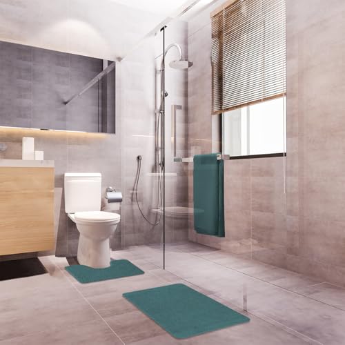 Levasseur Polynésie Tapis de Bain 50x80 cm Bleu Paon Antidérapant