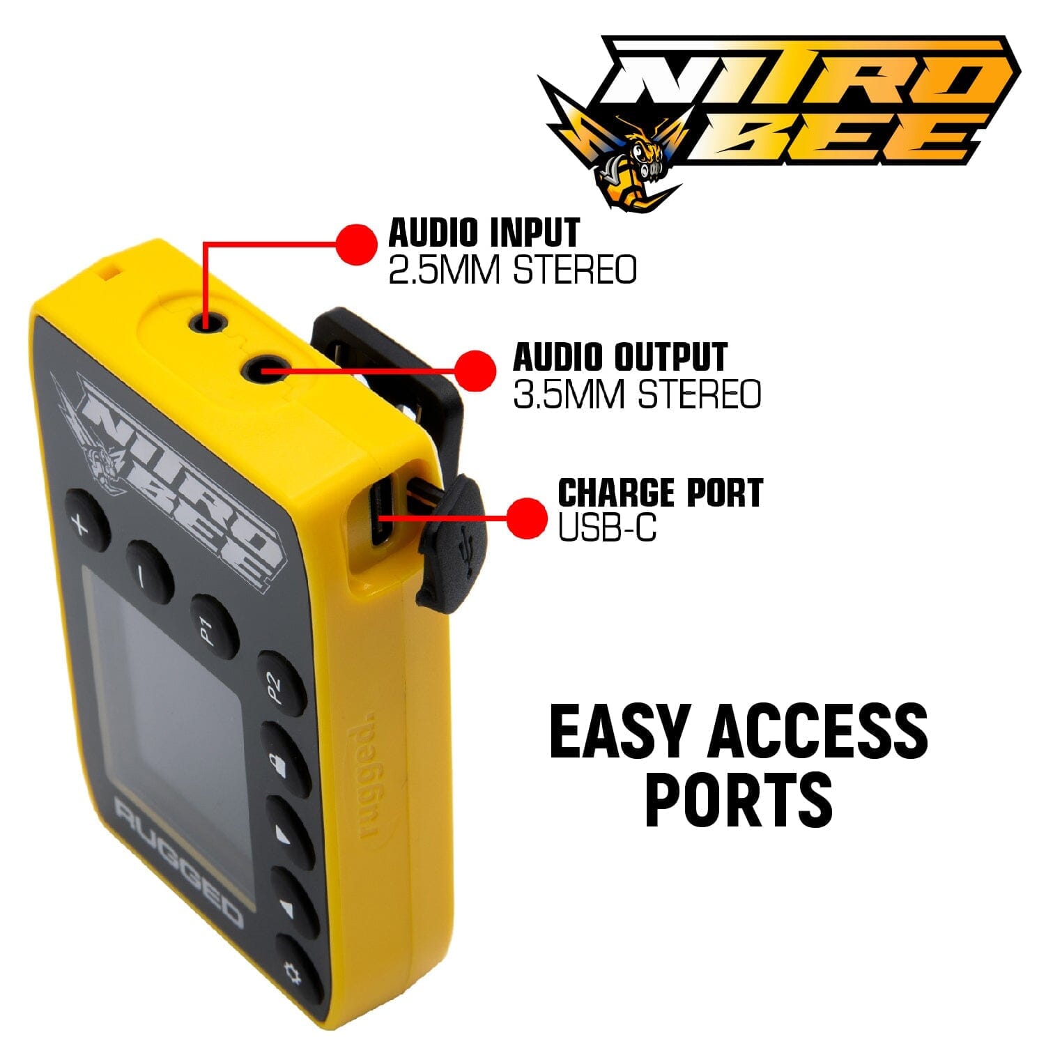Rugged Air Nitro Bee X récepteur course UHF avec oreillettes