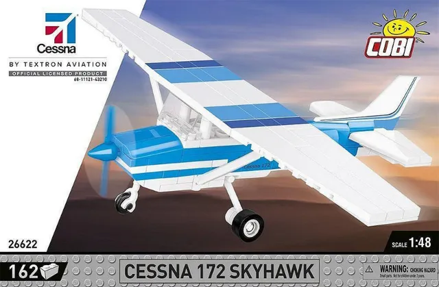 Cobi Cessna 172 Skyhawk maquette avion blanc et bleu 1:48