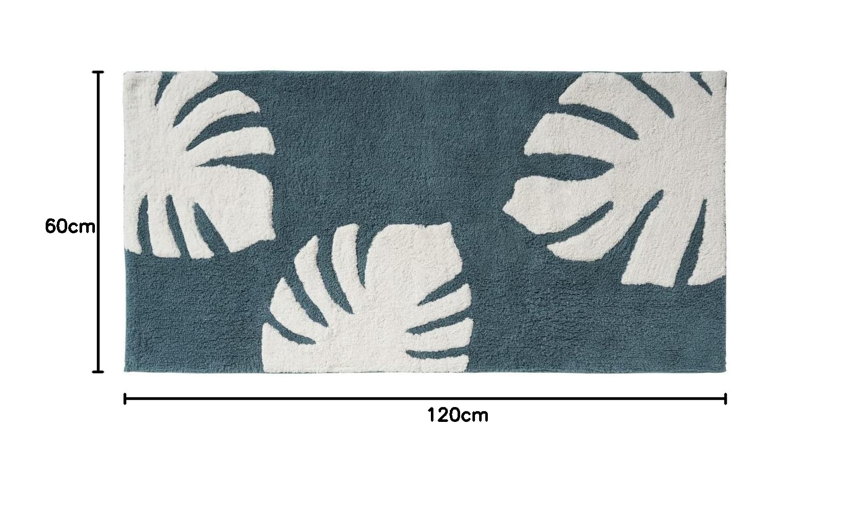 Levasseur tapis de bain coton tufté feuilles vert sauge 60x120cm