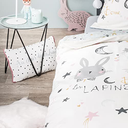Levasseur Kids Coussin enfant Lune pois 30x50cm blanc