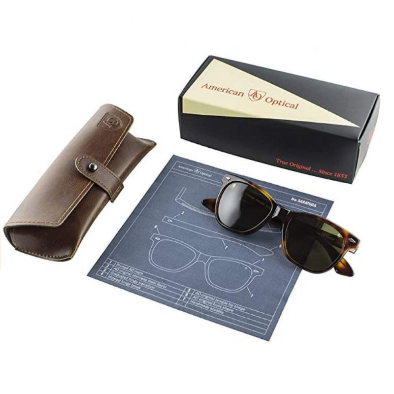 American Optical Saratoga Black lunettes soleil pilote gris