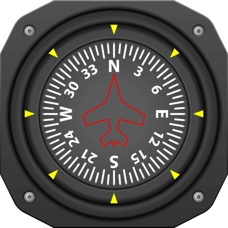 La Boutique du Pilote Magnet Instruments Direction 6x6 cm
