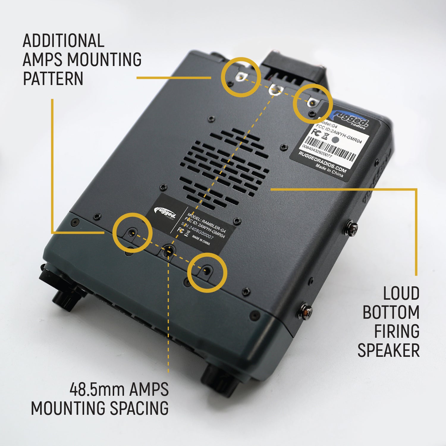 Rugged Air Rambler G4 Radio Mobile GMRS 50W Écran LED