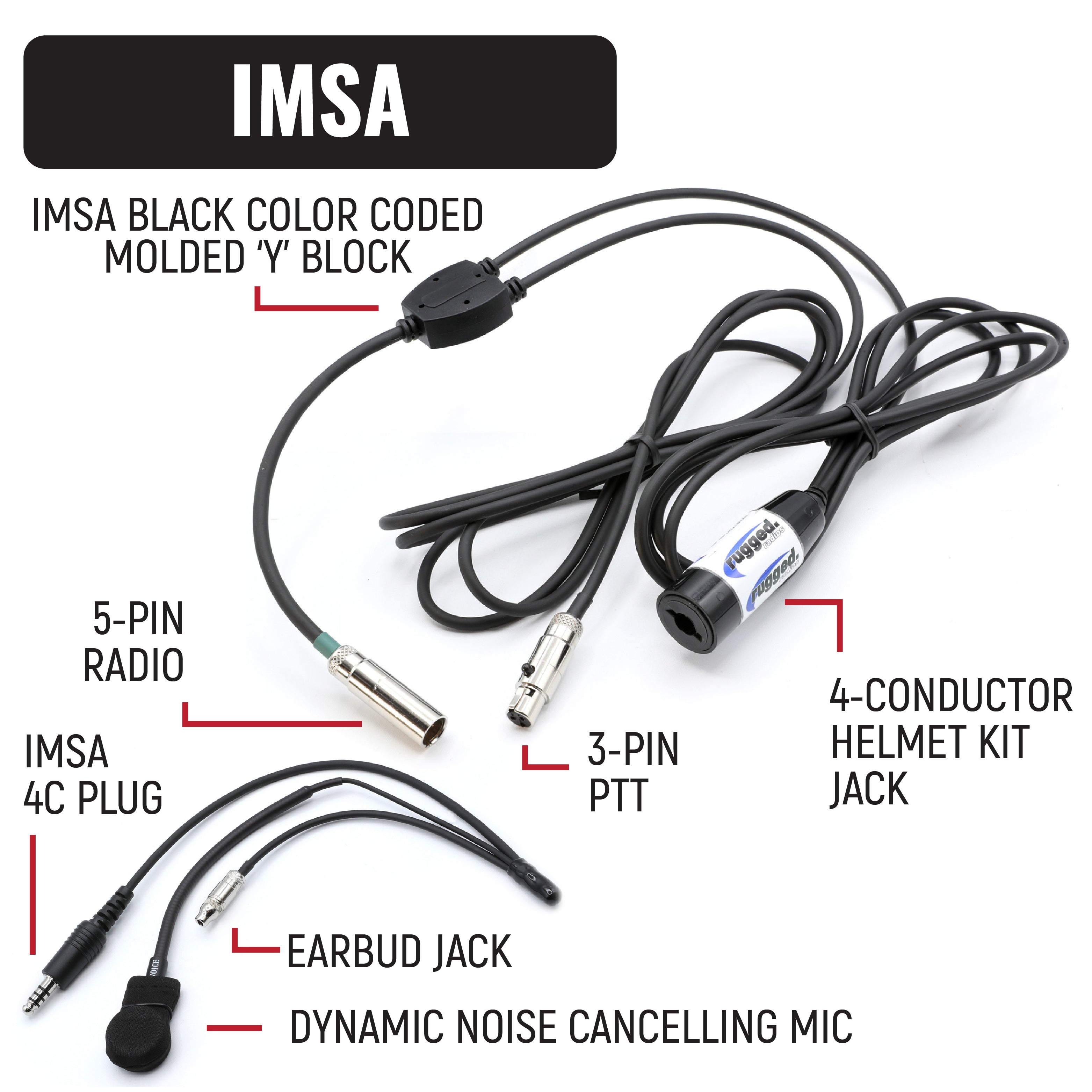 Rugged Air IMSA RDH16 kit intercom pilote seul longue piste