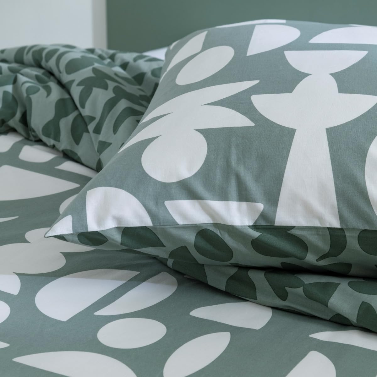 LEVASSEUR Lune parure de lit coton vert 260x240cm
