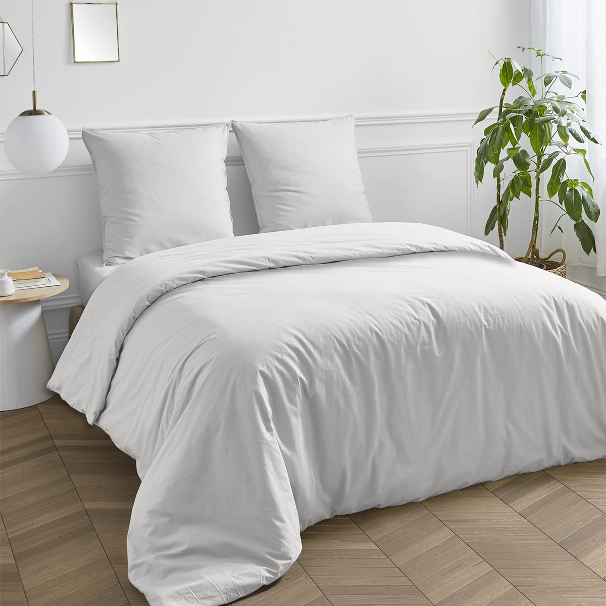 Future Home housse de couette 200x200 blanc coton 57 fils