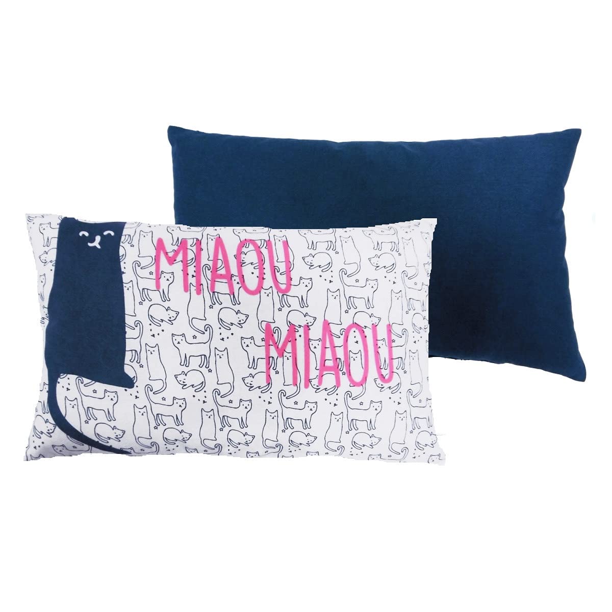 LEVASSEUR Kids Miaou Coussin enfant chat coton 30x50cm