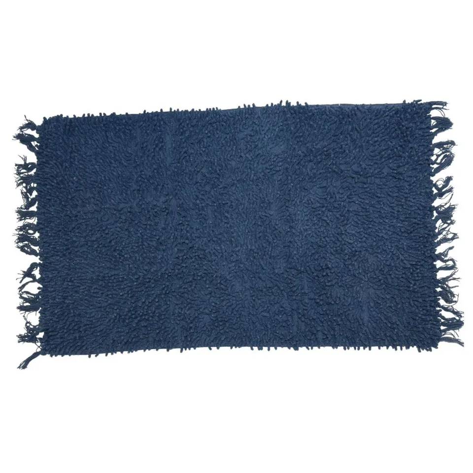 Levasseur Salle de bain Shaggy tapis de bain marine 50x70cm